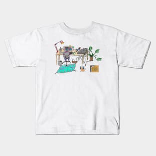 Podcaster at Desk Kids T-Shirt